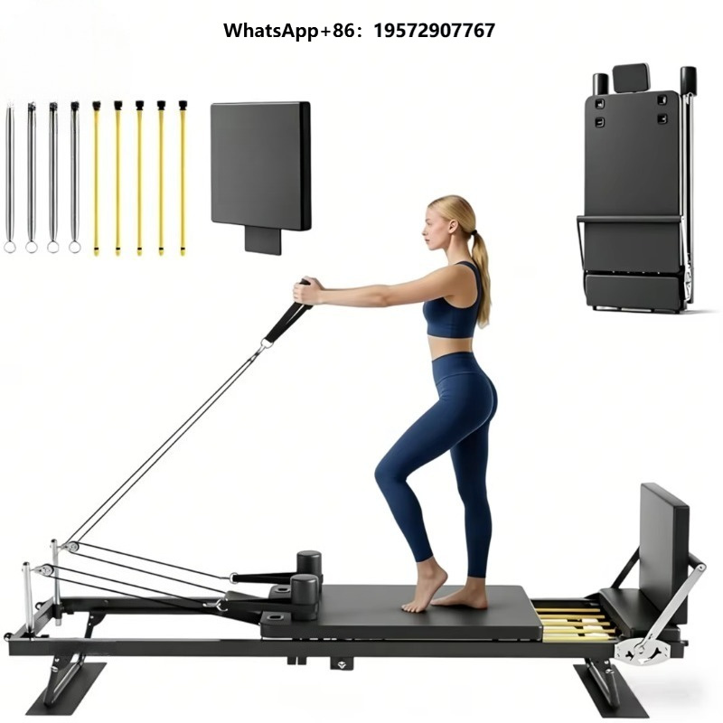 Pilates Yoga Studio - Foldable Pilates Reformer Machine with Alloy