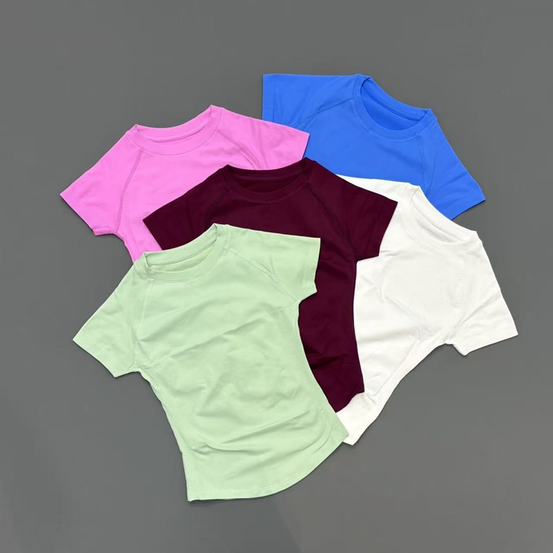 Yoga Strap Cotton - Short Sleeve Seamless Yoga Top Women