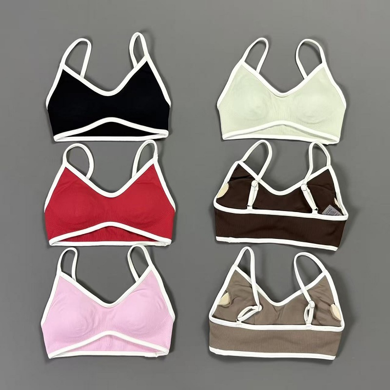 Yoga Strap Cotton - Women Contrastline Yoga Bra V Neck