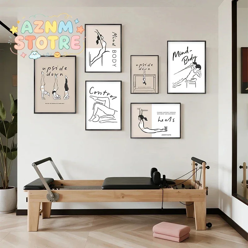 Pilates Yoga Movement - Pilates Pose Art Prints Modern Minimalist