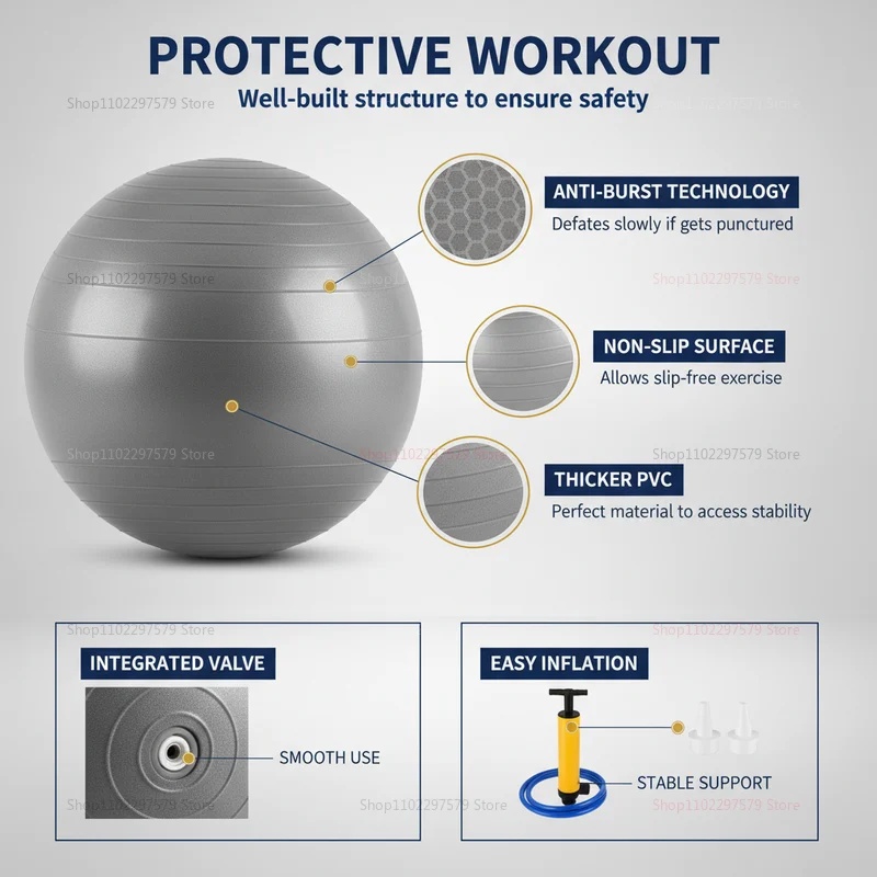 Anti-Burst Yoga Ball with Pump - Pilates Yoga Chair review and price