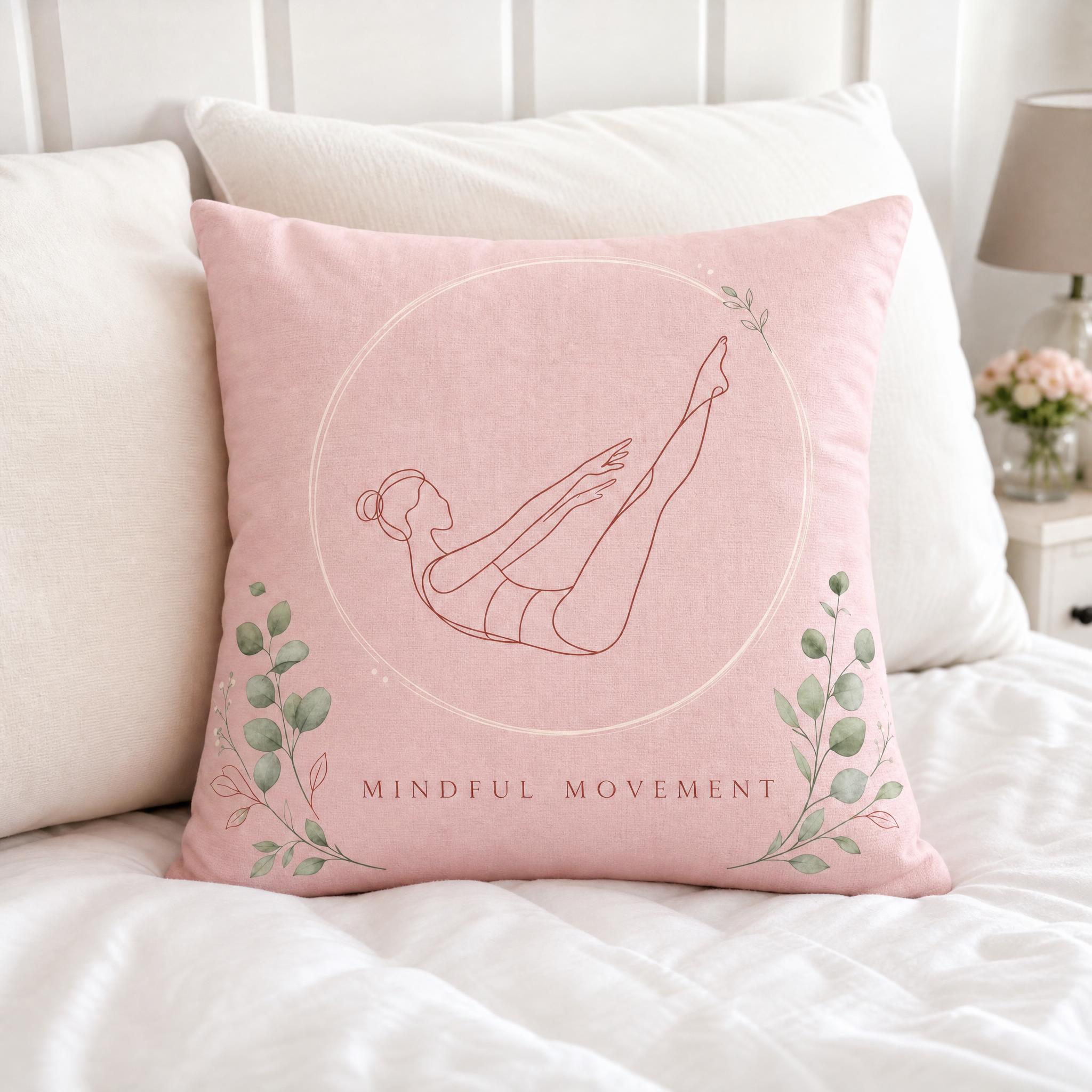Pink Yoga Throw Pillow Cover M - Pilates Yoga Movement review and price