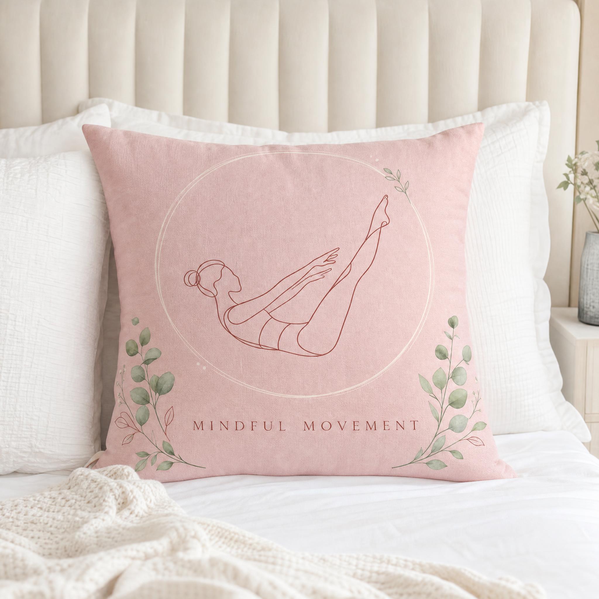 Pink Yoga Throw Pillow Cover M - Pilates Yoga Movement review and price