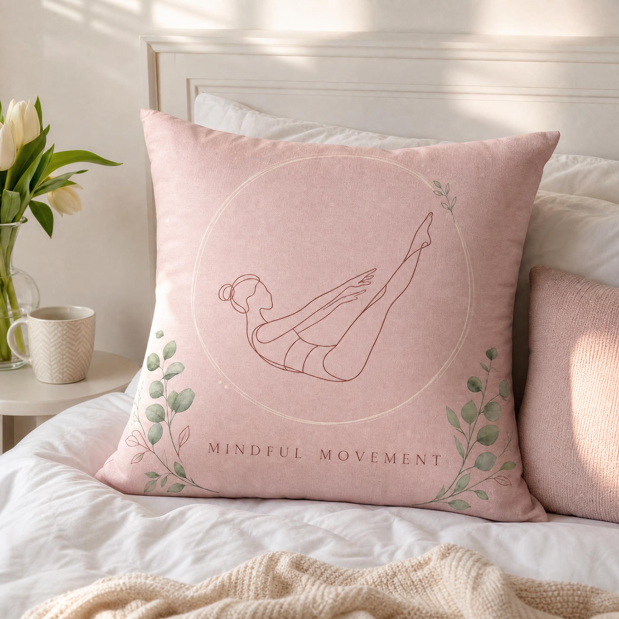 Pink Yoga Throw Pillow Cover M - Pilates Yoga Movement review and price